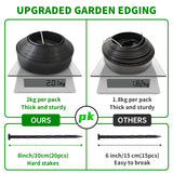 Landscape Edging Border No Dig - 40FT 2IN Tall Garden Edging Border with 40 Stakes, Plastic Garden Fence Lawn Edging Flexible for Landscaping, Flower Beds, Yard, Pathway with Connectors