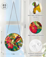Acrylic Puzzle Suncatcher 83 Pieces, Emerald Flame Hummingbird Sun Catchers Puzzle, DIY SunCatchers Puzzles Window Hanging, Home & Garden Decor, Gifts for Family and Friends, 7.4 in