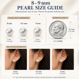 Nacréliser 8-9mm Freshwater Pearl Stud Earrings | 925 Silver | AAA+Quality