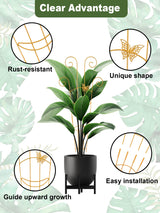 Whtawtaw 4Pcs 30" Indoor Plant Trellis for Potted Plants, Gold