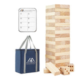 Megwoz Giant Tumble Tower Games for Kids and Adults 57 Blocks New Zealand Pine Wooden Blocks Stacking to Over 4.2FT Family Game for Indoors Outdoors Yard Games for Family