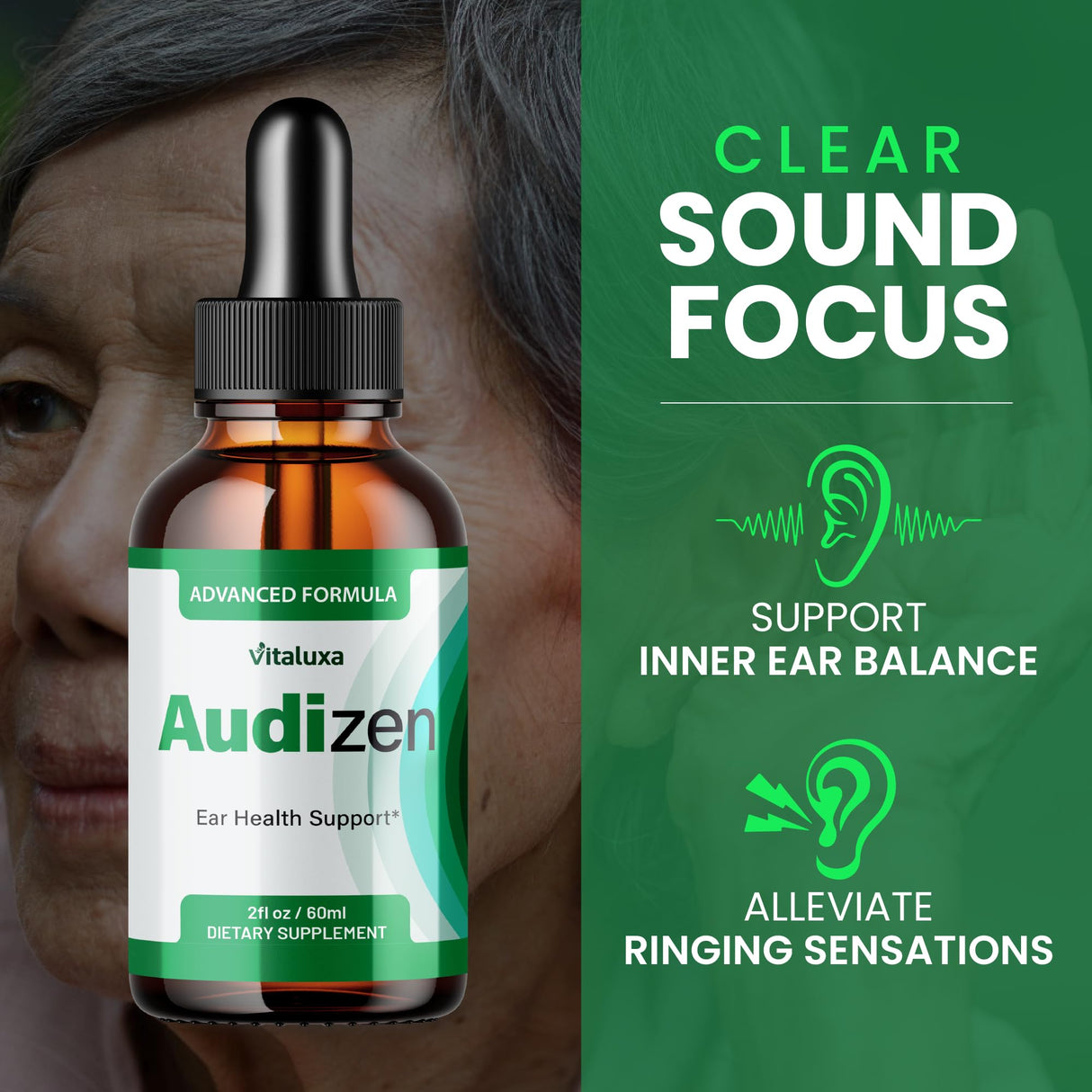 (5 Pack) Audizen for Tinnitus Relief, Audizon Eardrops for Ear Ringing Hearing Support Liquid Supplement Inner Ear Balance Support Potent Premium Advanced Blend Healthy Wellness Review (150 Servings)