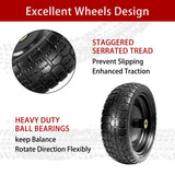 LTNICER 13" Flat Free Tires Compatible with Gorilla Carts,4.00-6 Solid Rubber Wheels with 5/8"Bearings,2.1"Offset Hub for Wagon Tire,Trailer Tire,Wagon Wheel Replacement,13 Trailer Tire Wheel(2-Pack)