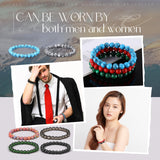 Landical 24 Pcs 8 mm Gemstone Beaded Bracelets for Women & Men, Classic