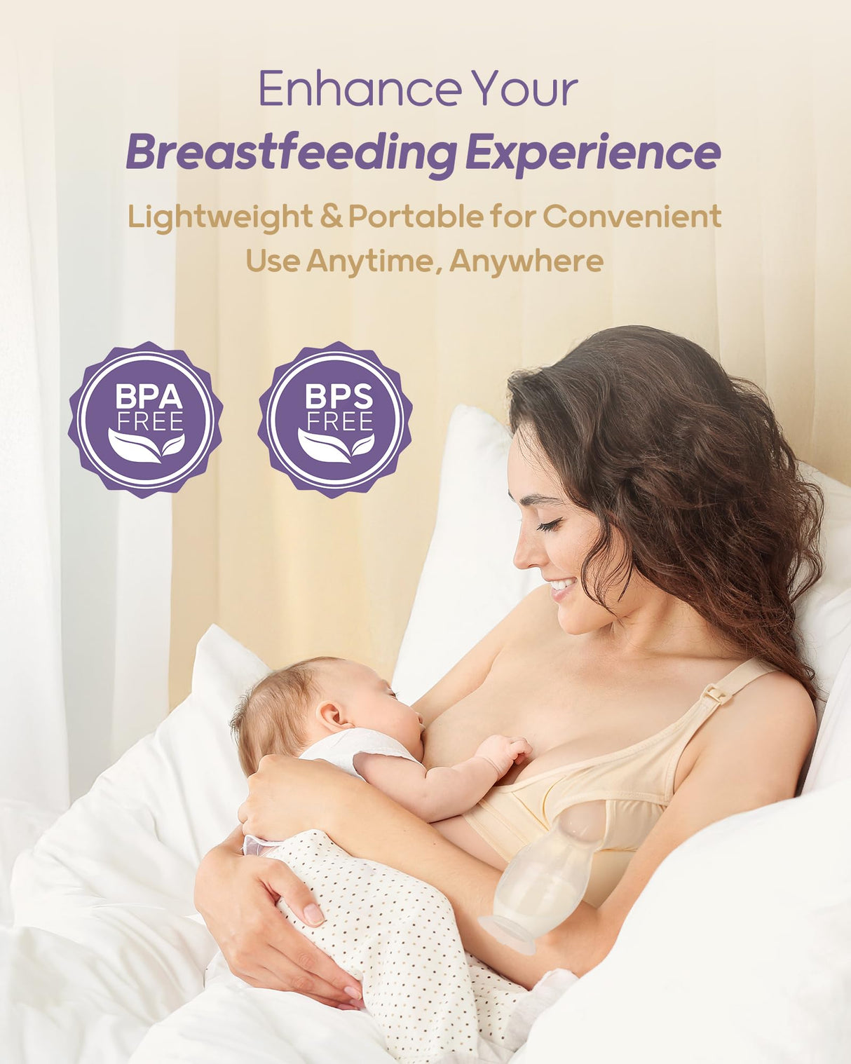 Nuliie Silicone Manual Breast Pump with Leak-Proof Lid & Suction Cup, 4oz/120ml BPA-Free, Wearable Hand Pump Breastmilk, Breast Milk Collectors for Breastfeeding Essentials, Includes Cleaning Brush