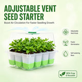 ZSYWODFO Silicone Seed Starter Tray with Humidity Dome, Indoor Seedling Starter Kit, 5-Pack Flexible Germination Trays - Adjustable Vent, Reusable & Dishwasher Safe for Herbs/Vegetables/Flowers