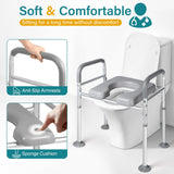 Eosprim Toilet Seat Risers for Seniors Elongated, Raised Toilet Seat with Handles, Toilet Safety Frames & Rails for Elderly and Handicap, Elevated Shower Commode Chair with Arms, Toilet Lift Grab Bar