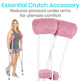 Vive Sheepskin Crutch Pads & Hand Grips - Comfortable, Breathable, Machine Washable Padding for Adults - Premium Accessory Covers for Crutches, Armpits - Latex-Free & Non-Toxic