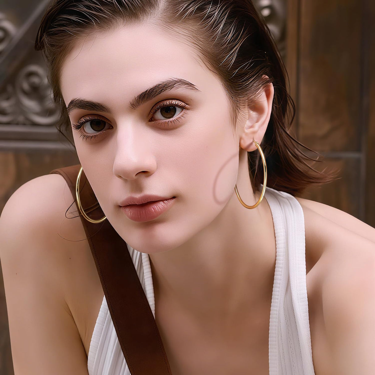 vuiikhir Gold Hoop Earrings for Women 14K Gold Earrings for Women