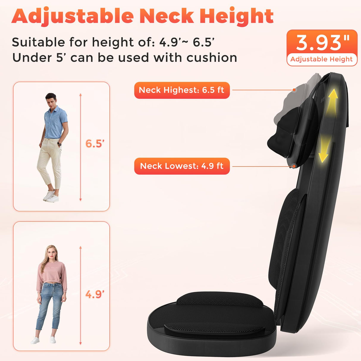 Shiatsu Neck and Back Massager with Heat, 4D Kneading Back Massager for Pain Relief Deep Tissue, Comfortable Back Massage for Chair, Massager for Home Office, Christmas Gifts for Women Men Parents