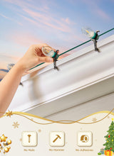 Universal Christmas Lights Shingle Clips, 100 Count All in One Gutter Clips, Shatterproof All Purpose for C7/E12, C9/E17, Mini String, Rope Lights, Christmas Decorations, Black