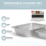 Alpha Living 6 Pack Refill Kit - Disposable Chafing Dish Buffet Set, Welded Body Food Warmers for Parties, Fuel Cans, Half Size Pans, Warming Trays