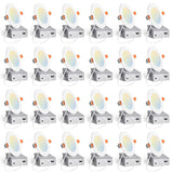 Amico 24 Pack 4 Inch 5CCT Ultra-Thin LED Recessed Ceiling Light with Junction Box, 2700K/3000K/3500K/4000K/5000K Selectable, 10W Eqv 60W, Dimmable Can Light, 800LM High Brightness Downlight - ETL&FCC