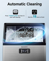 EUHOMY Commercial Ice Maker Machine, 100lbs/24H Stainless Steel Under Counter ice Machine with 33lbs Ice Storage Capacity, Freestanding Ice Maker.