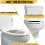 Bath Royale Round Toilet Seat Replacement with Cover BR500-01 Slow Close, Heavy Duty Sturdy, Stain-Resistant, No Jiggle and Easy to Clean, Fits All Toilet Brands, Executive Series - Biscuit/Linen,