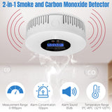 GQIRIL Smoke and Carbon Monoxide Detector - 2-in-1 Fire CO Smoke Alarm Detector Combo Battery Powered, Portable Dual Sensor Warning Light with Digital Display for Cars Kitchen Home Garage (No Battery)
