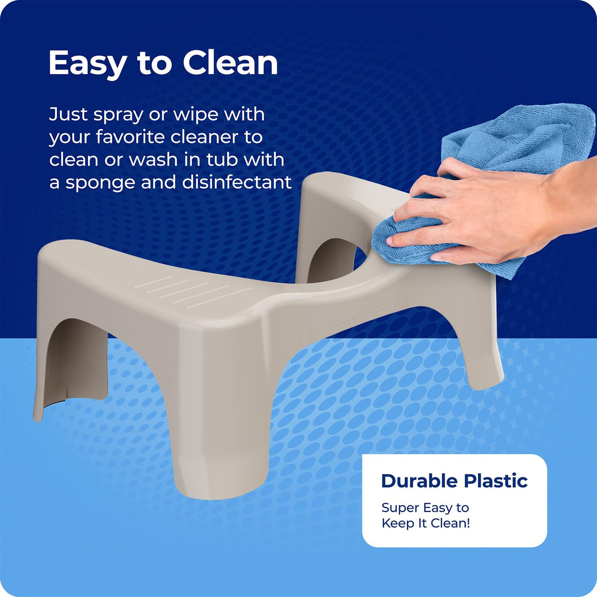 Squatty Potty Simple Toilet Stool 7-Inch in Taupe – Ergonomic Bathroom Accessory for Natural Squatting Posture, Doctor Recommended, Durable Plastic Design