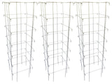 Happy Trees Large Heavy Duty Tomato Cages - Support Trellis for Climbing Vegetables and Plants - 18" x 18" x 58" - Thick Gauge Galvanized Steel, Collapsible Easy Storage, 3-Pack, Made in USA