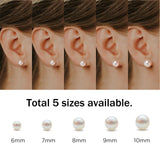 NORBU S925, AAAA+ Round Freshwater Stud Pearl Earrings for Women, Timeless Elegant Gifts for Mom Wife, Mothers Day/Wedding Anniversary/Christams