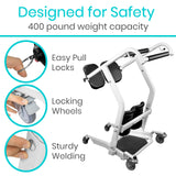 Vive Mobility Sit to Stand Patient Lift for Handicapped - Stand Assist Lift Aid for Home Care Use - Elderly Lift Assist Transfer Device - Transport Chair Stand Assist for Seniors, Adults & Disabled
