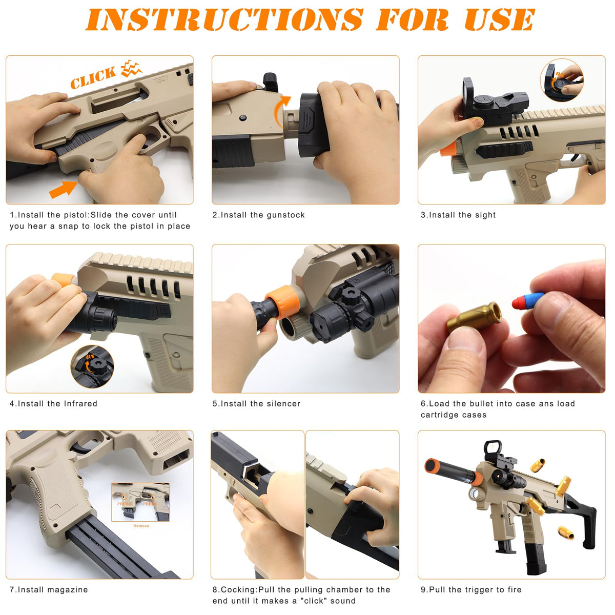 Ww2 Shell Eject Rifle Toy Bugrtey Two Modes Toy Gun Shell Ejecting Rifle with 80 Soft Bullets 40 ...