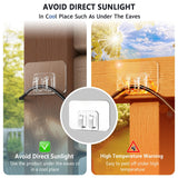 Galetcy Hooks for Outdoor String Lights - 100 Pack with Adhesive Strips - No Damage, No Tools, No Holes, Waterproof and UV-Resistant, Perfect for Christmas and Patio Decor