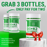 Vitamin D3 K2 10000iu with Magnesium Glycinate 500mg - Bone Health, Immune Support, Energy & Mood - Non-GMO, Gluten-Free, Sugar-Free Softgels for Women & Men