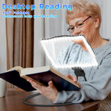 Large 10X Hands Free Magnifying Glass with Light for Reading Neck Wear Magnifier with Adjustable Brightness 50 Led Lights Flexible Gooseneck Full Book Page Magnifier for Seniors Low Vision Elderly