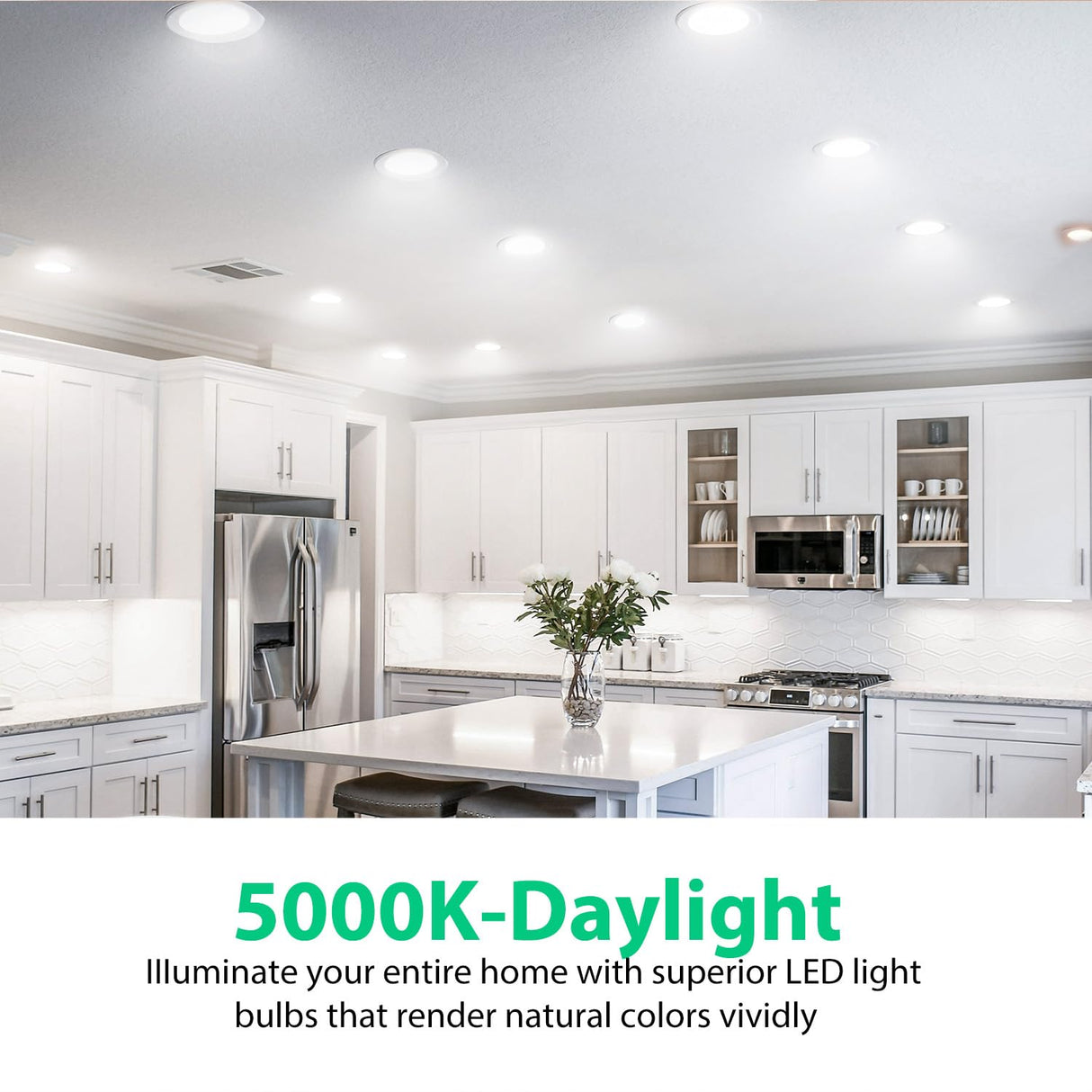 DAYBETTER BR30 LED Light Bulbs Indoor Flood Light, 5000K Daylight White LED Bulb 65W Equivalent, Dimmable, E26 Base, 800LM, Recessed Can Bulb for Living Room Bedroom Dining Room Bathroom, 12Pack