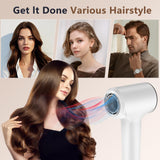 Hair Dryer,Plasma Hair Dryers for Women & Men - 110,000 RPM Professional High-Speed Blow Dryer with 400 Million Plasma, Magnetic Nozzle, HD Display & Cool/Hot Air Modes | Fast Drying & Thermo-Control