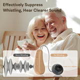 Hearing Aids, Hearing Aids for Seniors, Rechargeable Hearing Aid with Noise Cancellation, 5-Level Button Volume Control, OTC Hearing Amplifier for Moderate Hearing Loss, Clear Sound