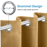 HOMEIDEAS Gold Blackout Curtains for Bedroom 52 X 84 Inch Length 2 Panels Set Room Darkening Bedroom Curtains, Soundproof Thermal Grommet Window Curtains for Living Room for Christmas