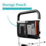 Bed Rails for Elderly Adults Safety with Adjustable Heights Storage Pocket Assist Support Side Railings for Seniors Citizens Slides Under Mattressbed Cane Medical Bed Guard Bed Handles Bars (White)