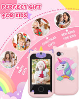 Kids Smart Phone for Girls Unicorns Gifts for Girls Toys 8-10 Years Old Phone Touchscreen Learning Toy Christmas Birthday Gifts for 3 4 5 6 7 8 9 Year Old with 8G Memory Card