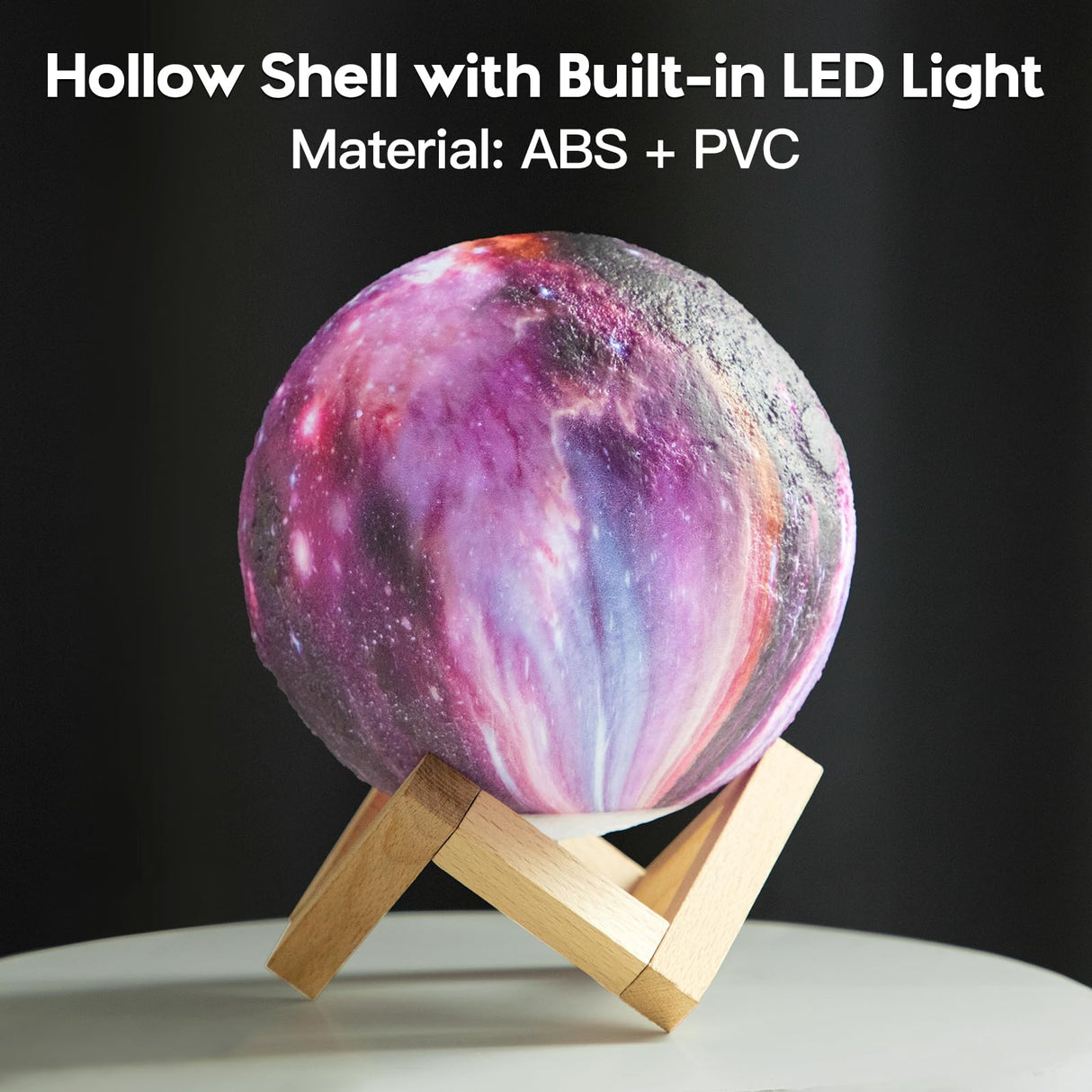 BRIGHTWORLD Moon Lamp Galaxy Lamp 5.9 inch 16 Colors LED 3D Moon Light, Remote & Touch Control Moon Night Light Gifts for Girls Boys Kids Women Birthday（Wooden Base）