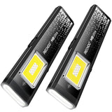 RECHOO Flat EDC Flashlight Rechargeable, 8-Mode Slim Pocket Flashlight with Magnetic Base & Clip, Lightweight Mini Rechargeable Flashlights for Everyday Carry, Working, Camping, Car Repair & Emergency
