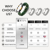 Jade Bracelet for Men – Premium Artisan Handcrafted Authentic Dark Green Jade Bracelet – 8MM Beaded Stone Mens Jade Bracelets (Morocco)