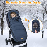 Zooawa Stroller Bunting Bag Universal, Waterproof Baby Stroller Footmuff, Christmas Gift Stroller Sleeping Bag for Cold Weather, Extra Thick, Fits 6-36 Months Baby, Dark Blue