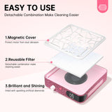 CHRISTINE SHELLY Nail Dust Collector, Powerful Vacuum Fan Vent Dust Collector Extractor Dust Suction Machine for Acrylic Nails Polishing, Nail Salon, Pink Diamond