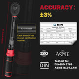 VANPO 1/4-inch Drive Click Torque Wrench, 20-240 in. lb/2.3-27.1 Nm, Inch Pound Torque Wrench Set with 1/4" to 3/8" Adapter, 10cm Extension Bar, Small Bike Torque Wrench for MTB, Bicycle Maintenance