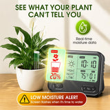 Soil Moisture Meter for Plants,4-in-1 Wireless Soil Tester,Soil Thermometer/Moisture/Sunlight Time,Large Screen,Indoor/Outdoor Plant Water Meter,Garden Soil Test Kit for Lawn,Farm,Houseplants