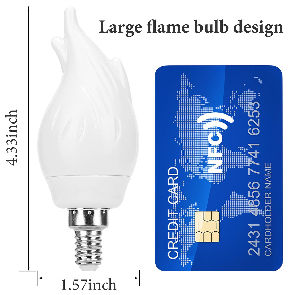 OHLGT Upgrade E12 Flame Bulbs 6 Pack, 3 Mode LED Candelabra 2.0 Watt Warm White Chandelier 1800k Candle Light Bulbs, Flame Tip for Christmas Party Decorations