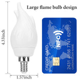 OHLGT Upgrade E12 Flame Bulbs 6 Pack, 3 Mode LED Candelabra 2.0 Watt Warm White Chandelier 1800k Candle Light Bulbs, Flame Tip for Christmas Party Decorations