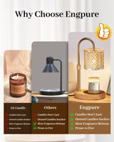 Engpure Candle Warmer Lamp with Timer Dimmer Adjustable Height for New Home Decor, Birthday Gifts for Women,Candle Warmer for Women Mom Christmas Mother's Day Gfit