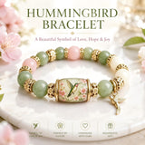VOOYVEX 2026 Hummingbird Blessing Jewelry Beads Bracelet for Women Spring Garden Hummingbird Charm Thick Elastic Beaded Bracelets with Giftbox