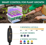 MQHUAYU Self Watering Seed Starter Tray with Grow Light, 10-Pack 120-Cell Reusable Seed Starter Kit with Soft Silicone, Plant Germination Trays with Humidity Dome for Seeding Planting Growing