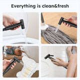 Arofa Black Bidet Sprayer for Toilet, Handheld Jet Sprayer Adjustable Water Pressure Muslim Shower with Bidet Hose, Bidets Faucet for Existing Toilets Cloth Diaper Spray for Baby/Feminine Wash
