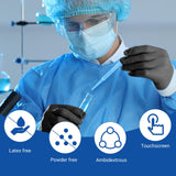 JMU Black Nitrile Gloves Medium Bulk, Case of 1200, 3.5Mil, Latex Free Powder Free