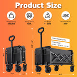 220LBS Small Collapsible Foldable Wagon Carts Portable with 2 Drink Holders