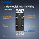 ELEGRP Matte Gray 3 Way Decorator Light Switch, 15A 120-277V, Paddle Rocker Switch Replacement, On/Off Wall Switch, Self-Grounding, Residential Grade, UL/CUL, 10 Pack